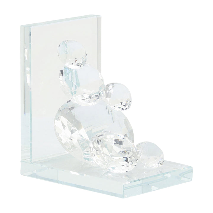 S/2 Crystal Diamond Bookends, Clear