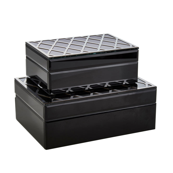 S/2 BLACK/SILVER BOXES