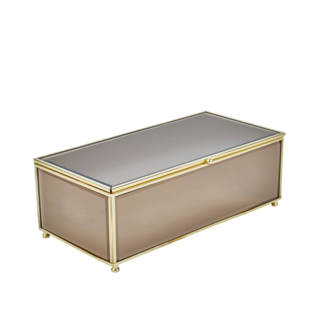 BROWN/GOLD GLASS BOX 10.75"