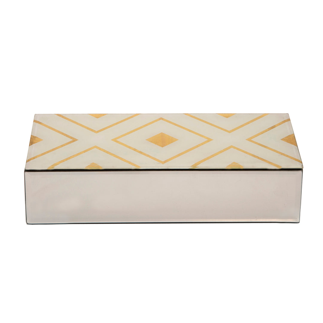 MIRROR/GOLD DIAMOND BOX 10.75"