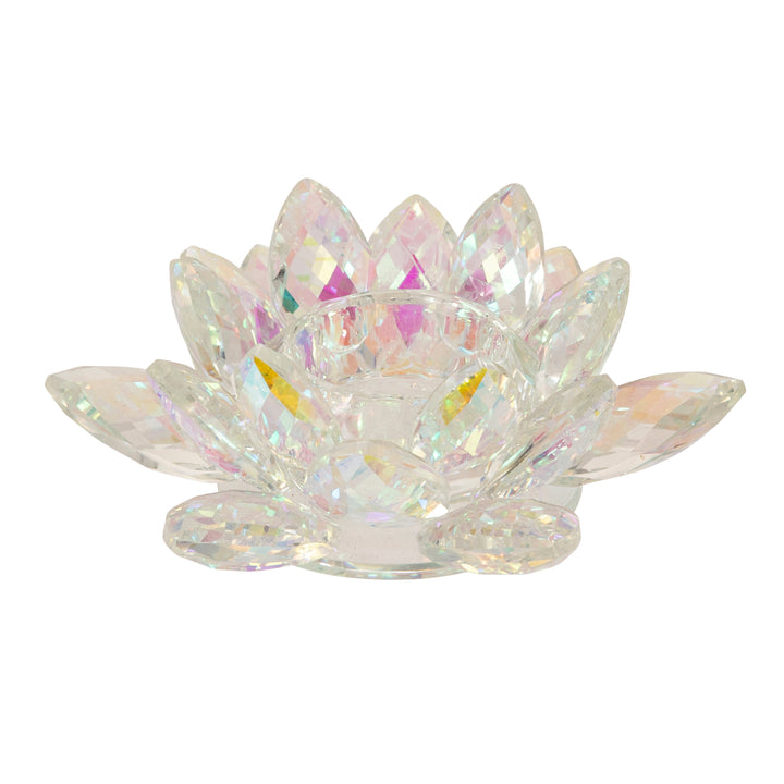 Crystal Lotus Tealight Candle Holder,Rainbow