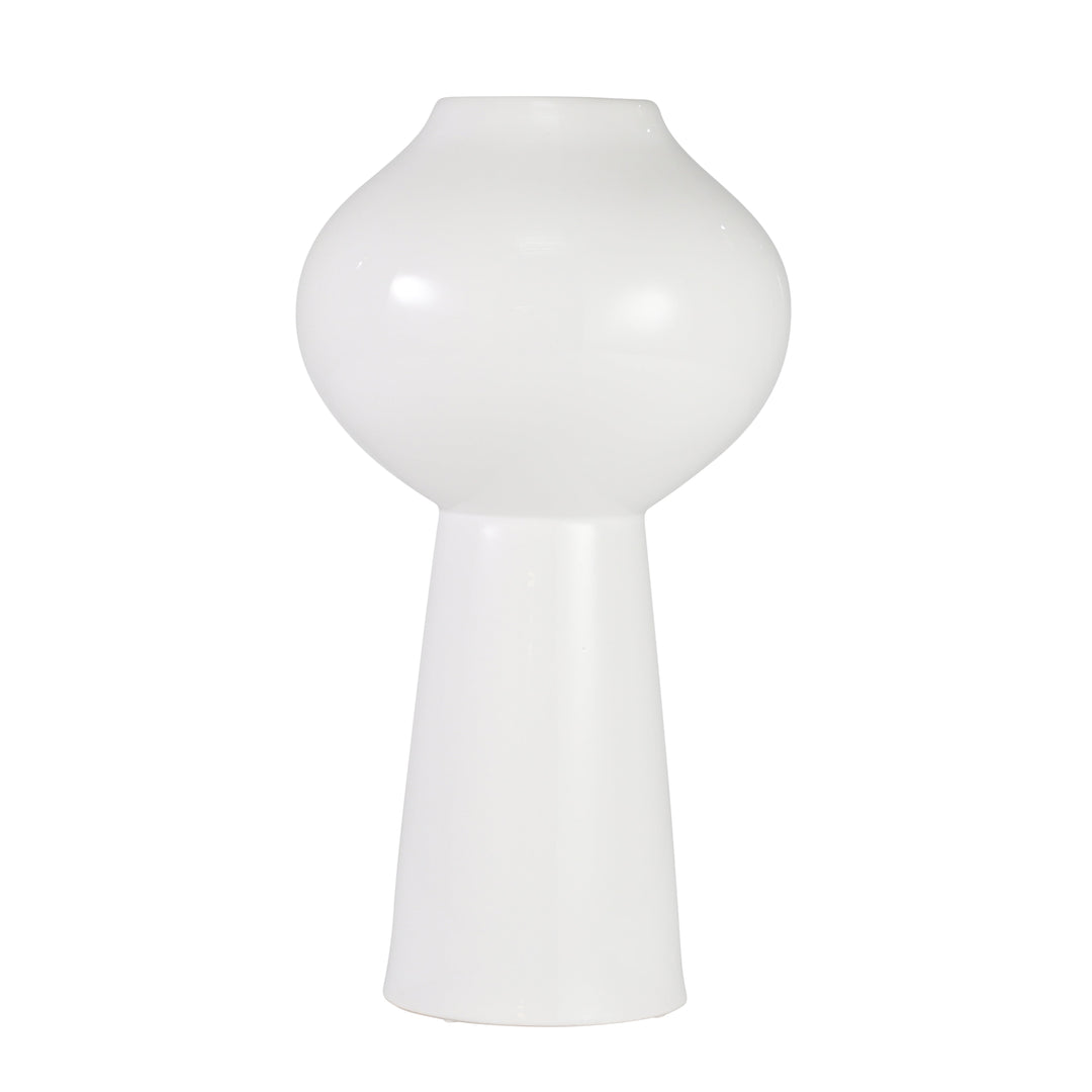 WHITE MUSHROOM VASE 19.25"