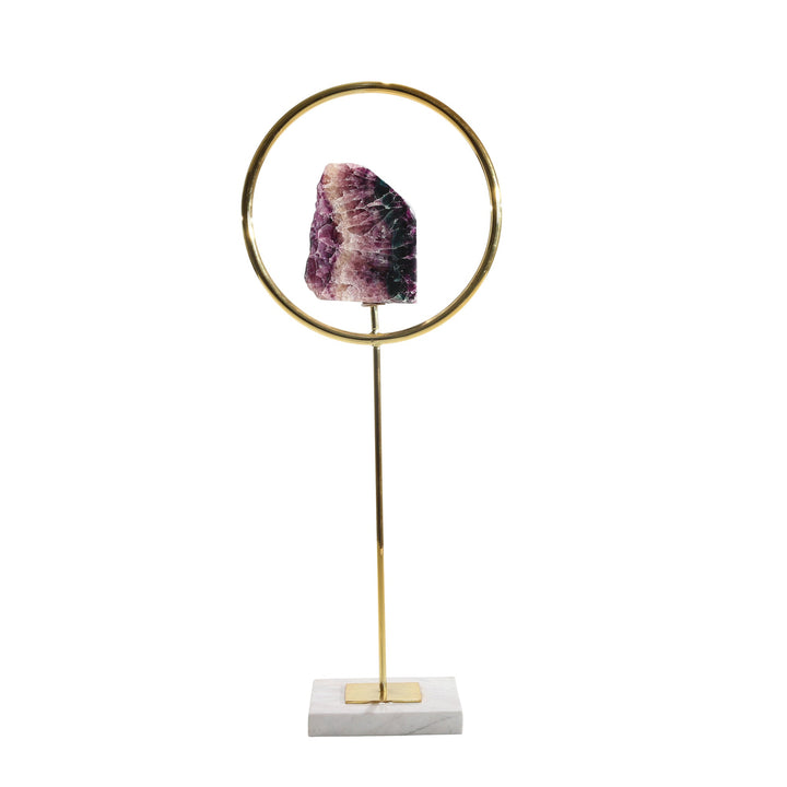 Decorative Table Decor, W/ Agate, Purple/Gold