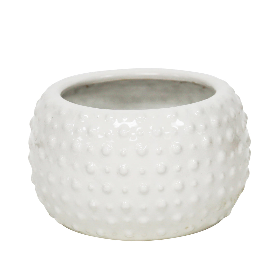 WHITE DOTTED PLANTER 5"