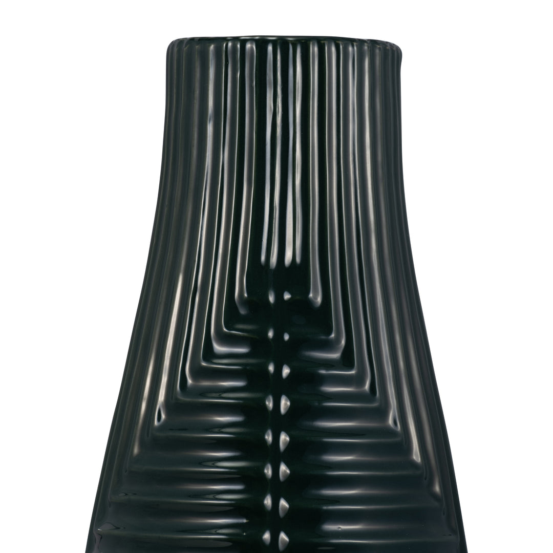 CER, 20" TRIBAL VASE, FOREST GREEN