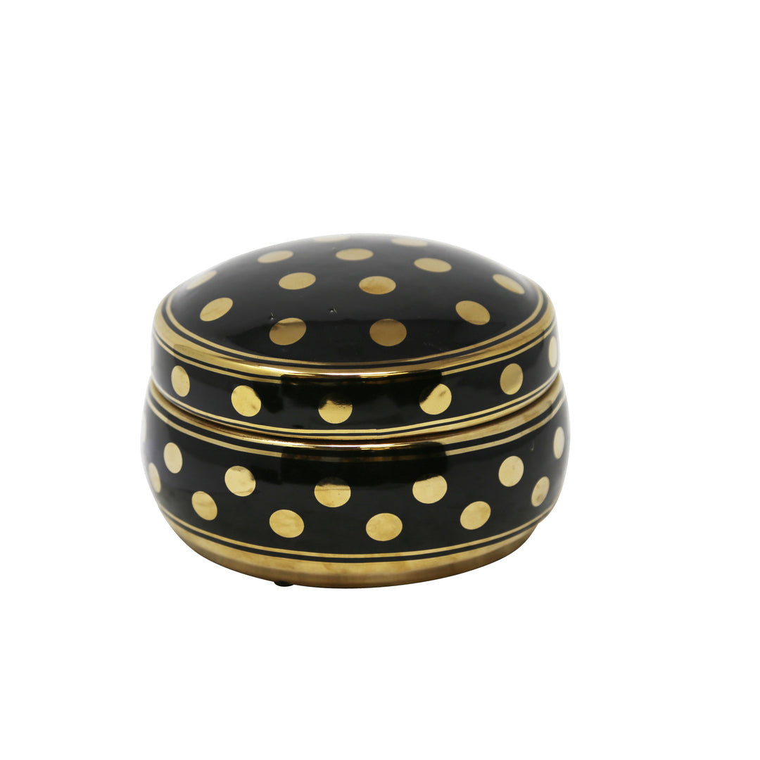 BLACK/GOLD POLKA DOT BOX 7"