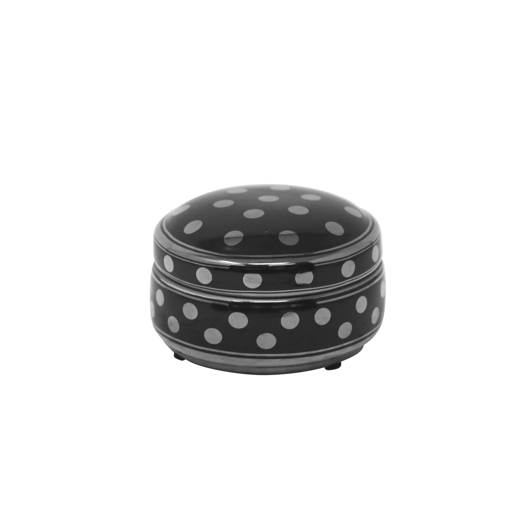 BLACK/SILVER POLKA DOT BOX 5"