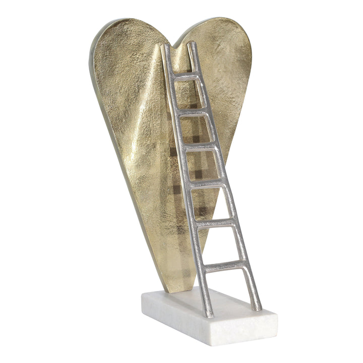 GOLD HEART W/ SILVER LADDER SCULPTURE