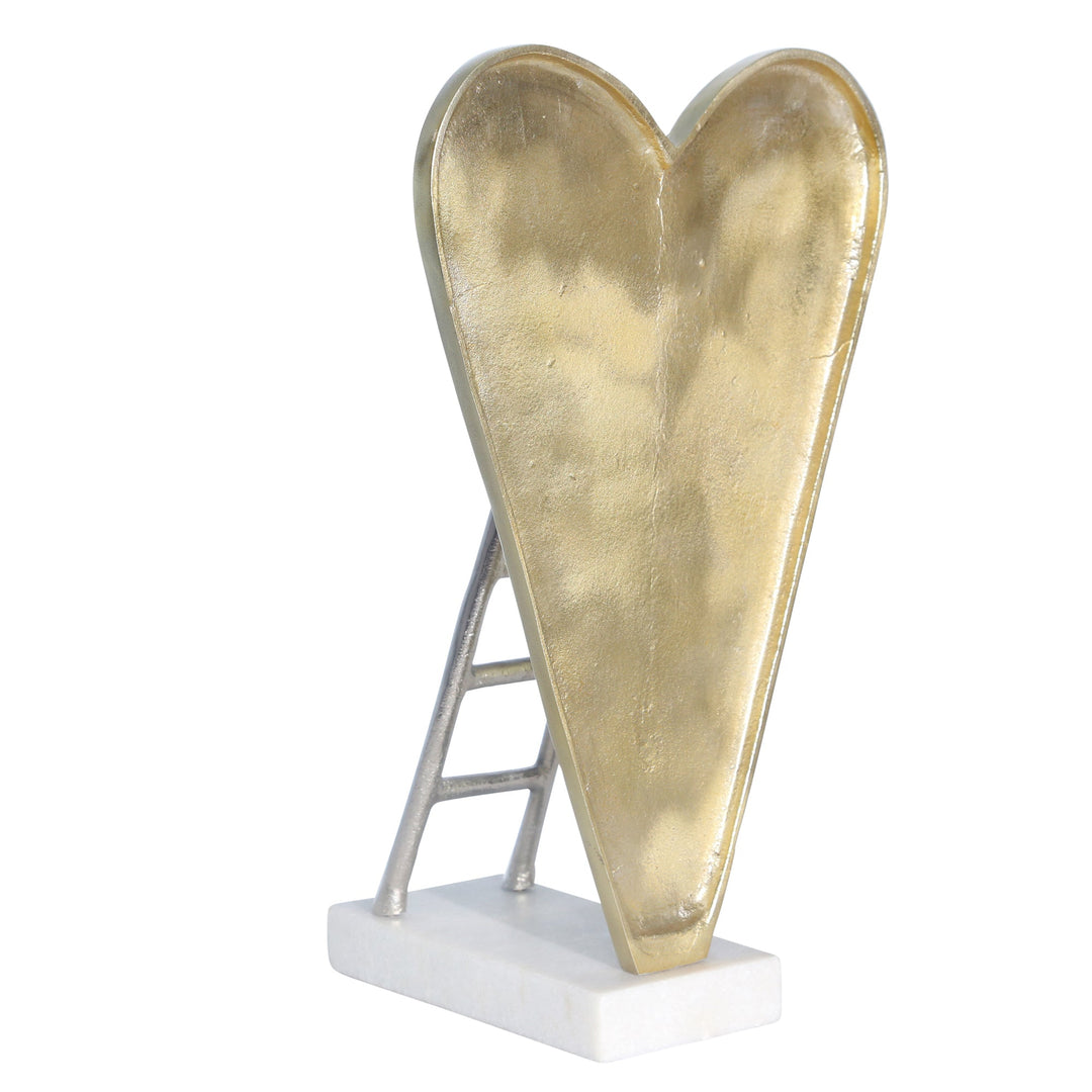 GOLD HEART W/ SILVER LADDER SCULPTURE