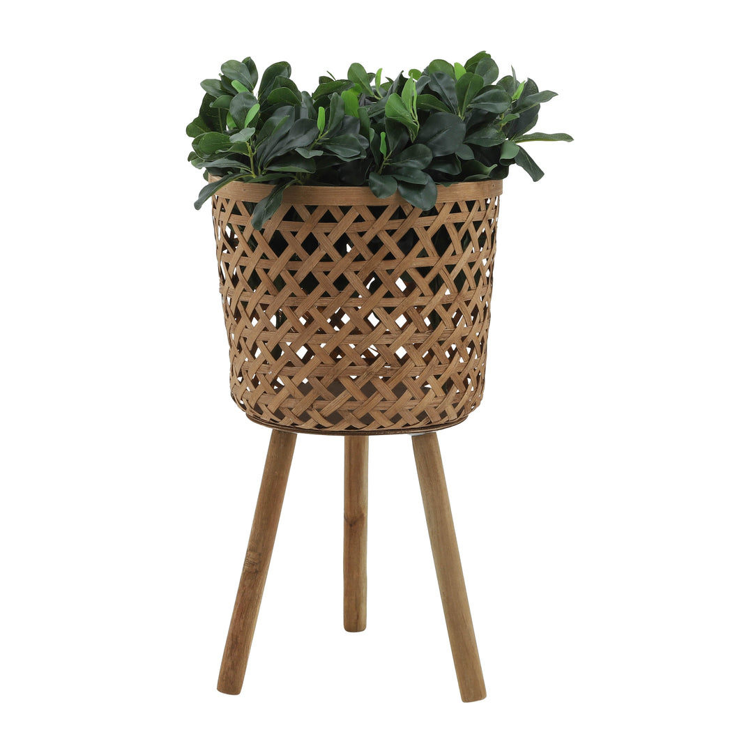 S/3 BAMBOO PLANTERS 11/13/15" NATURAL