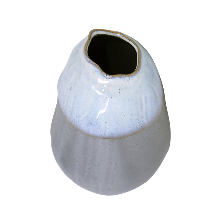 CERAMIC 10" ORGANIC VASE , GRAY