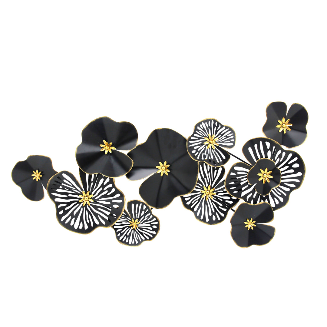 METAL 47" FLORAL WALL DECOR, BLACK - WB