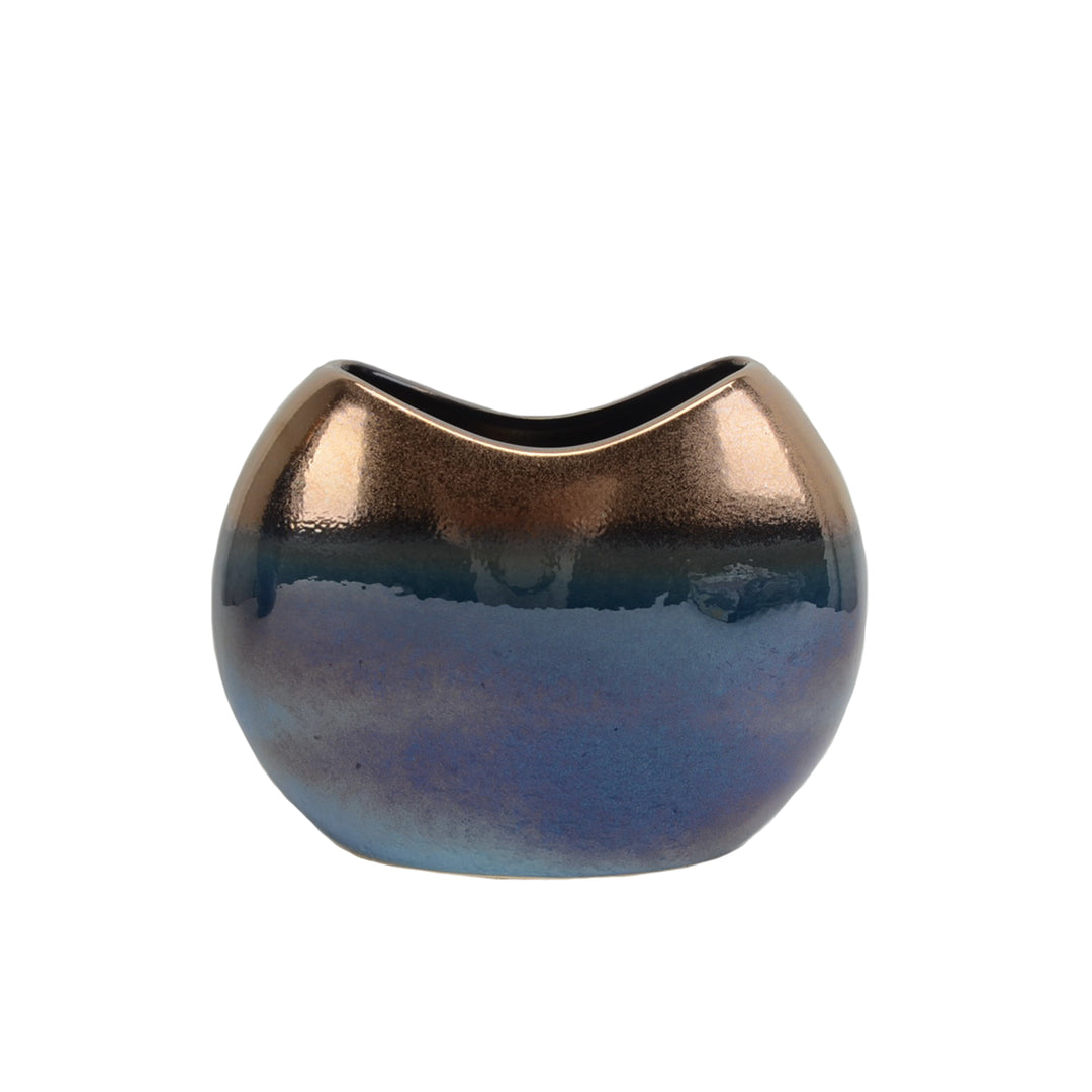 COPPER/BLUE OMBRE VASE 9.25