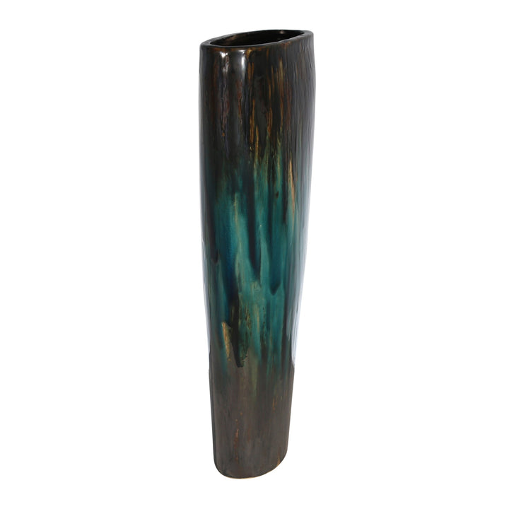 CERAMIC 20" VASE, GREEN MULTI