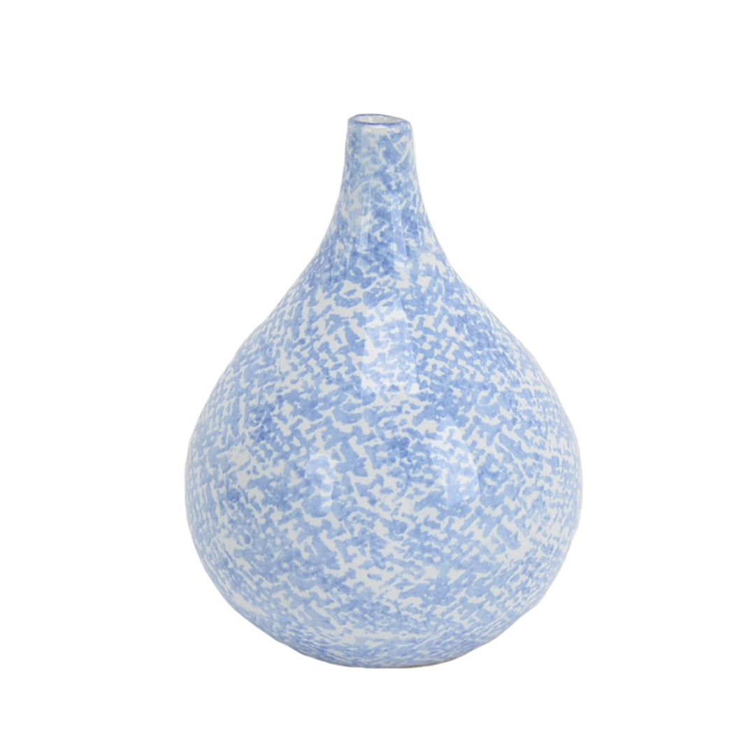 LIGHT BLUE/WHITE VASE 5"