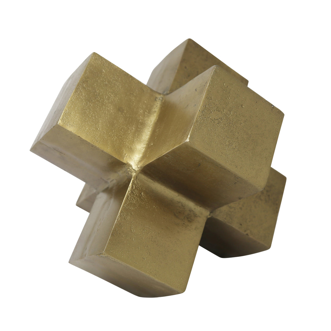 ALUMINUM GEOMETRIC SCULPTURE,GOLD