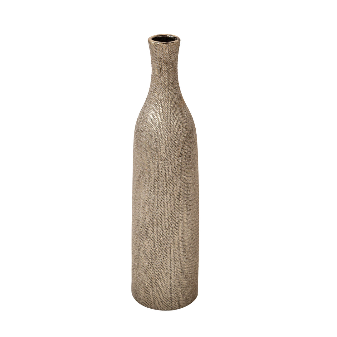 CERAMIC 17.75" VASE, CHAMPAGN