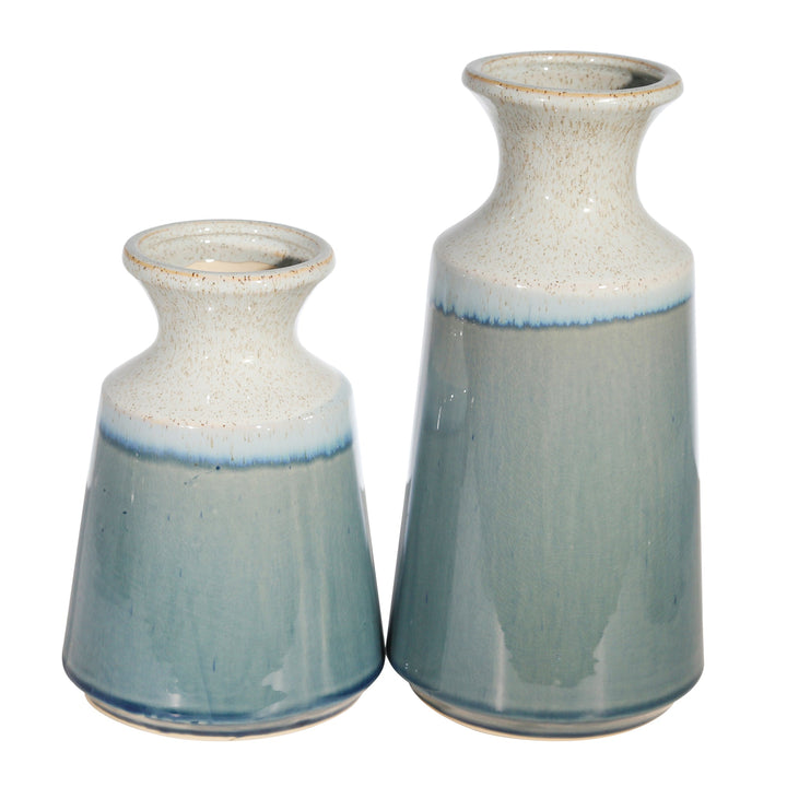 CERAMIC 8.75 VASE, BLUE