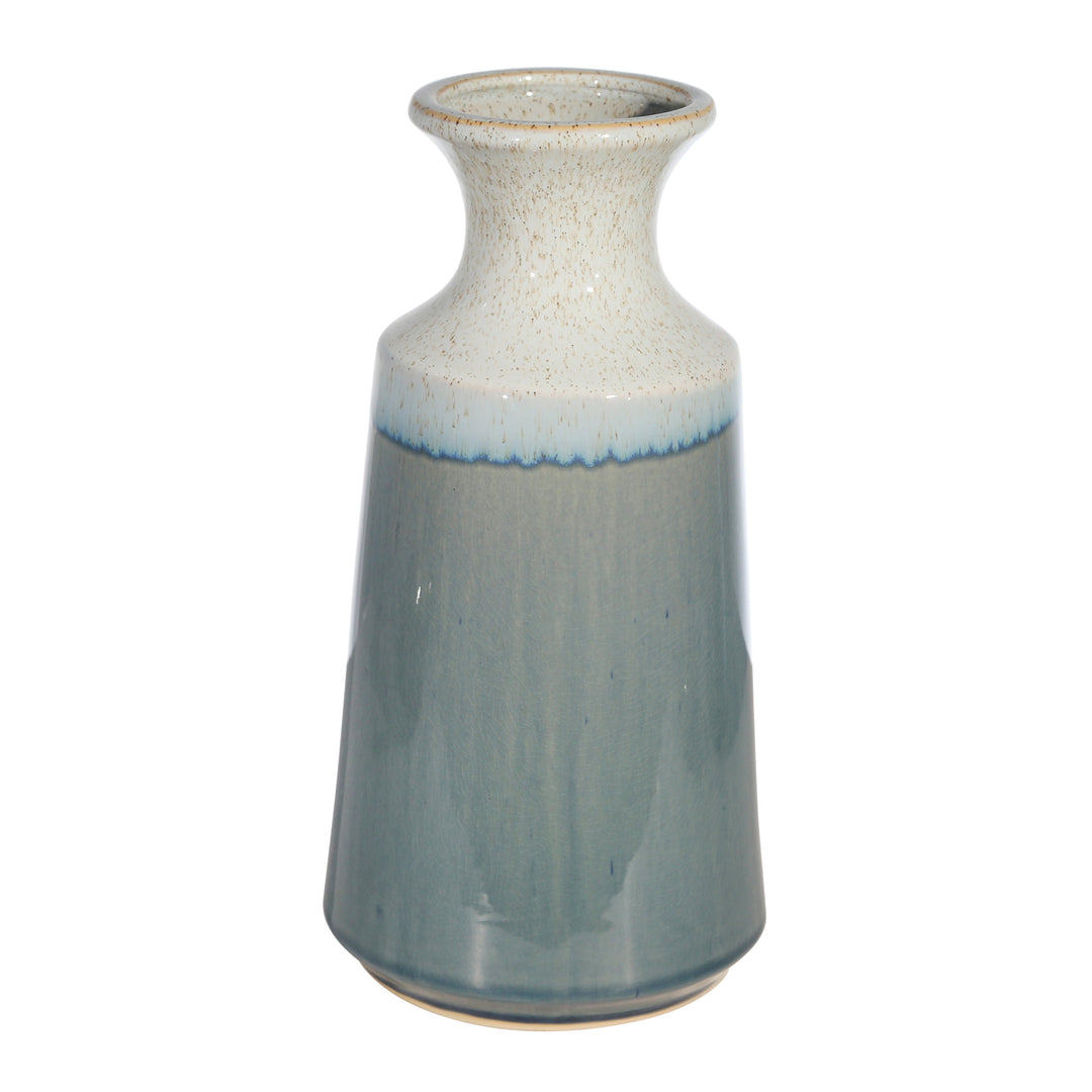 CERAMIC 12.25" VASE, BLUE