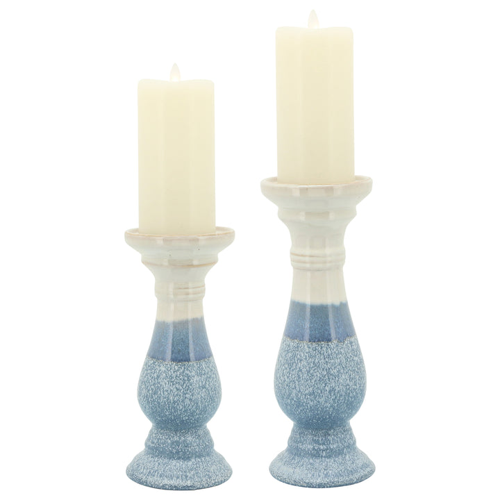 Cer, 10"H Candle Holder, Skyblue