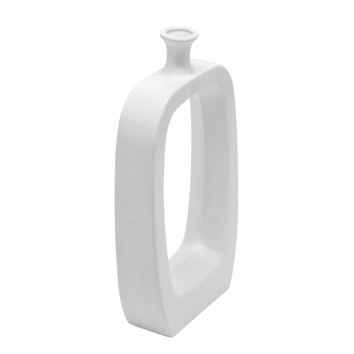 CER, 18" VASE W/CUTOUT, WHITE