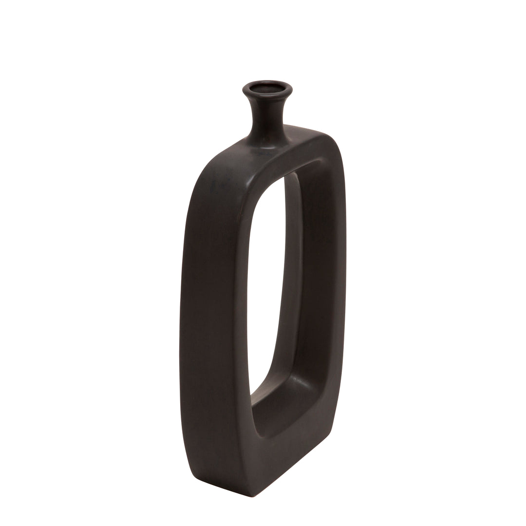 CER, 18" VASE W/CUTOUT, BLACK