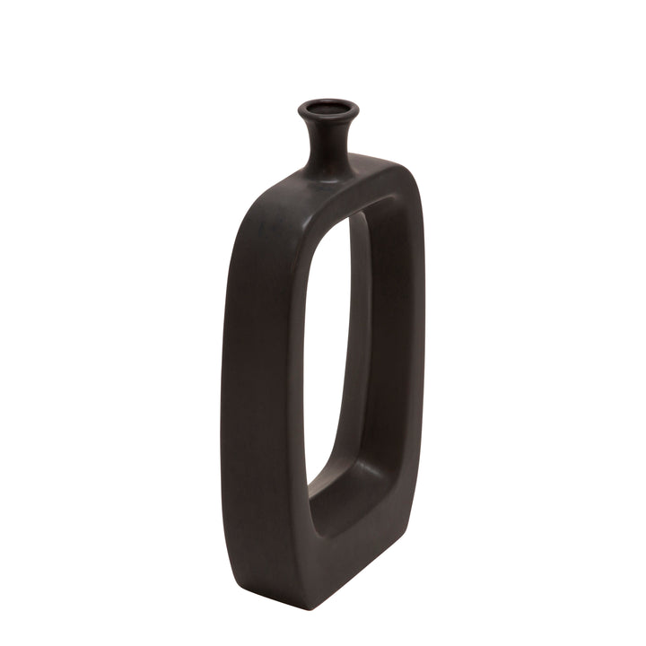 CER, 18" VASE W/CUTOUT, BLACK