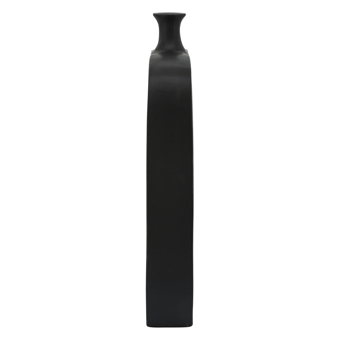 CER, 24" VASE W/ CUT-OUT, BLACK