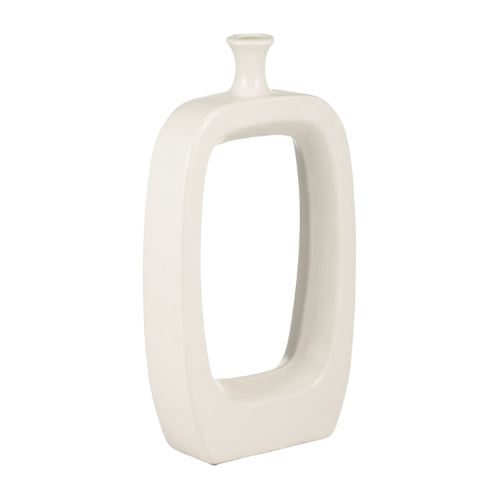 CER, 18" VASE W/CUT-OUT, CREAM