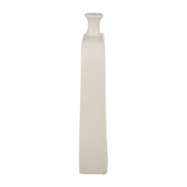 CER, 18" VASE W/CUT-OUT, CREAM