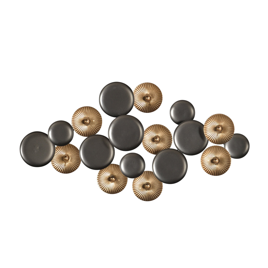 METAL 37" DISC WALL DECOR, BROWN/GOLD WB