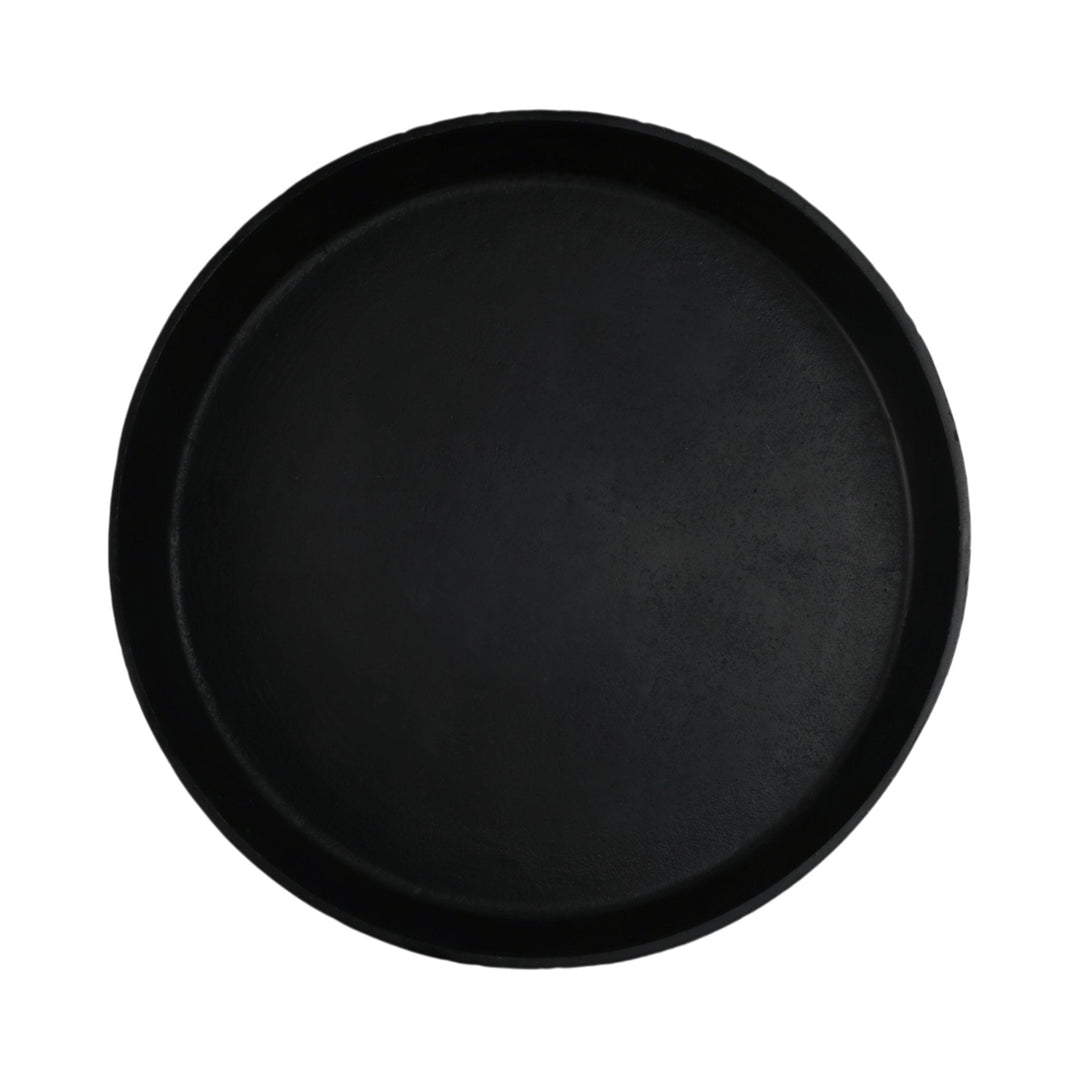 14" Cali Metal Pedestal Tray, Black