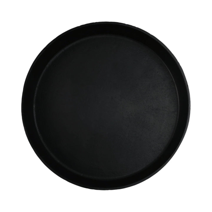 14" Cali Metal Pedestal Tray, Black