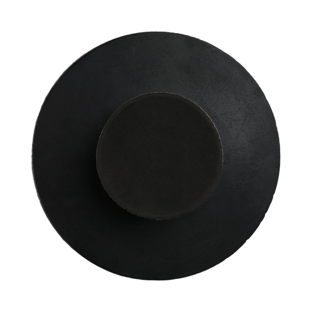 14" Cali Metal Pedestal Tray, Black