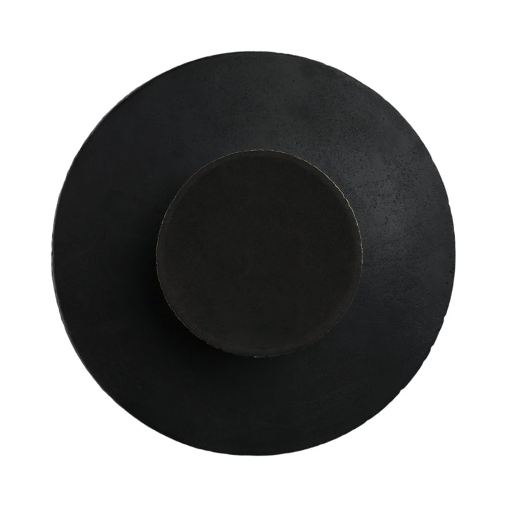 14" Cali Metal Pedestal Tray, Black