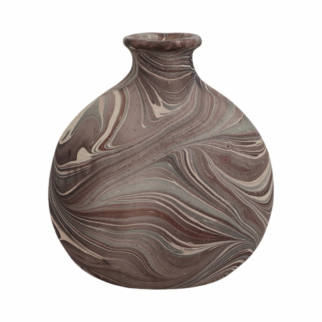 14" CARRANA MEDIUM BROWN ECOMIX VASE