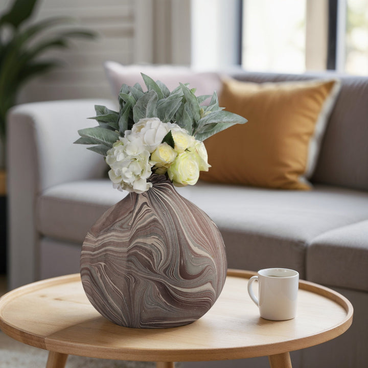 14" CARRANA MEDIUM BROWN ECOMIX VASE