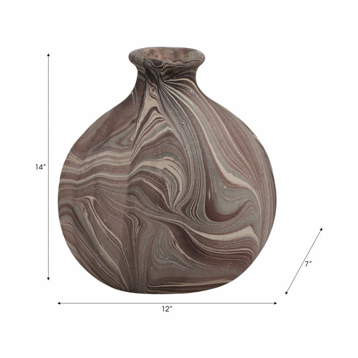 14" CARRANA MEDIUM BROWN ECOMIX VASE