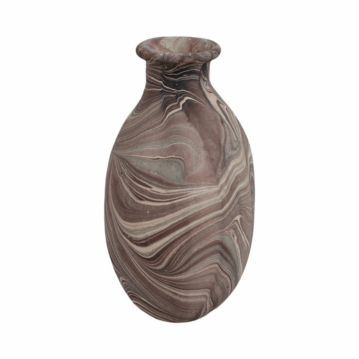 14" CARRANA MEDIUM BROWN ECOMIX VASE