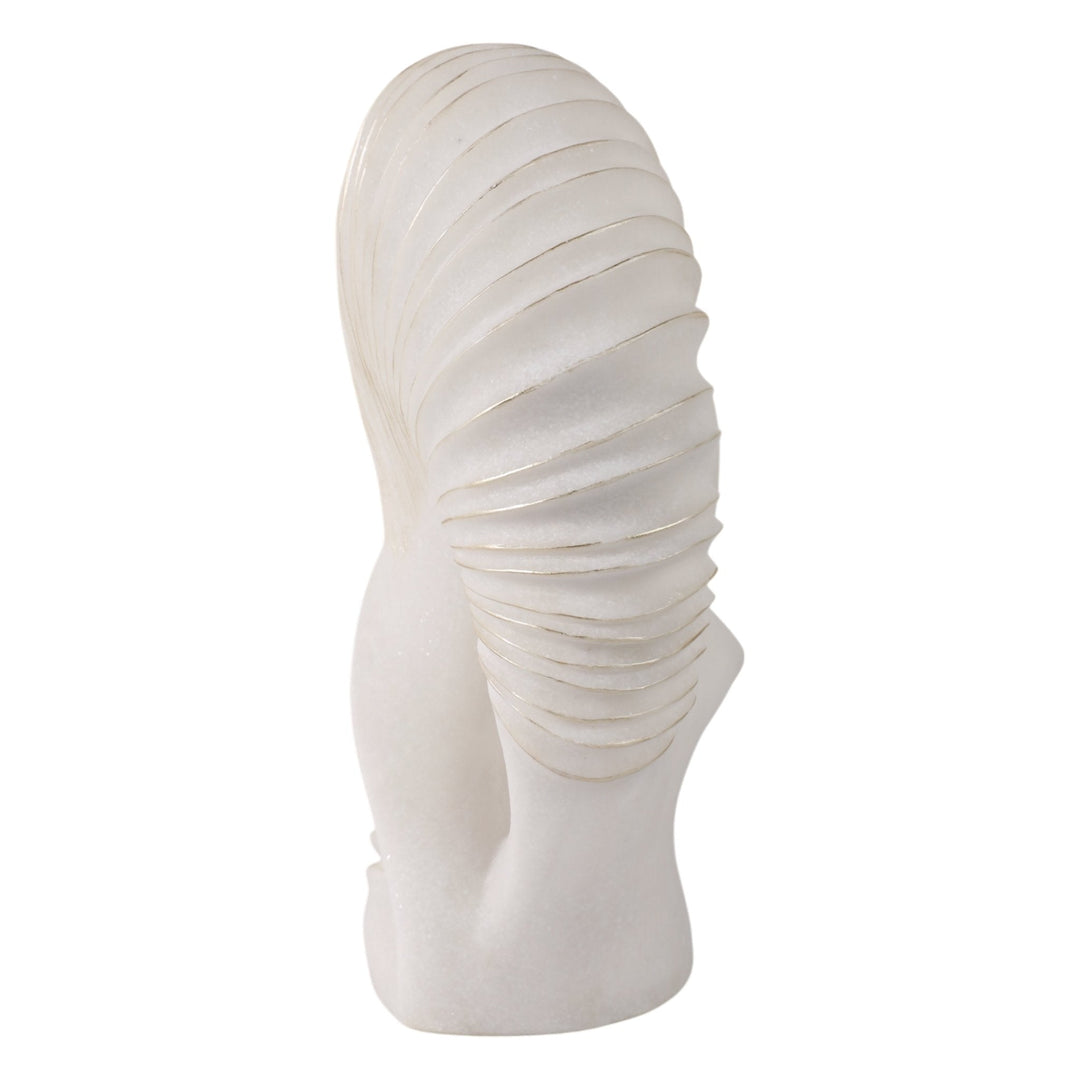 14" EVANSTON QUARTZ RESIN SHELL STATUARY, WHITE