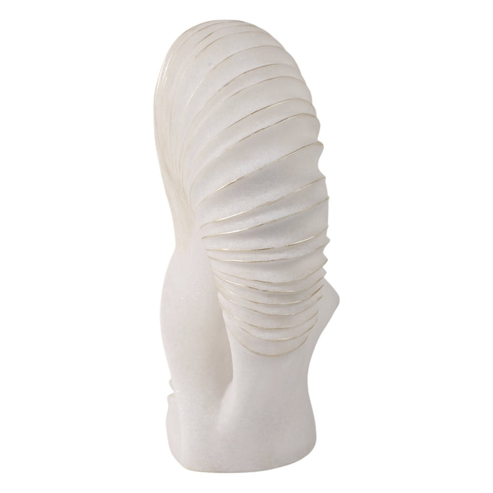 14" EVANSTON QUARTZ RESIN SHELL STATUARY, WHITE
