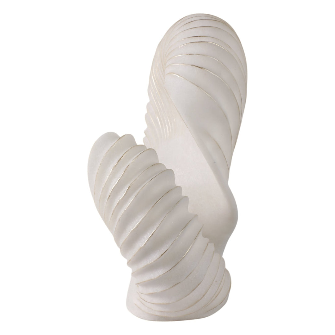 14" EVANSTON QUARTZ RESIN SHELL STATUARY, WHITE