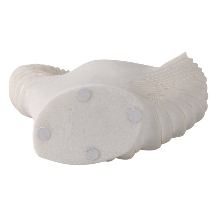 14" EVANSTON QUARTZ RESIN SHELL STATUARY, WHITE