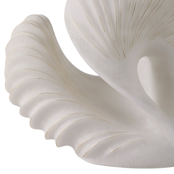 14" EVANSTON QUARTZ RESIN SHELL STATUARY, WHITE