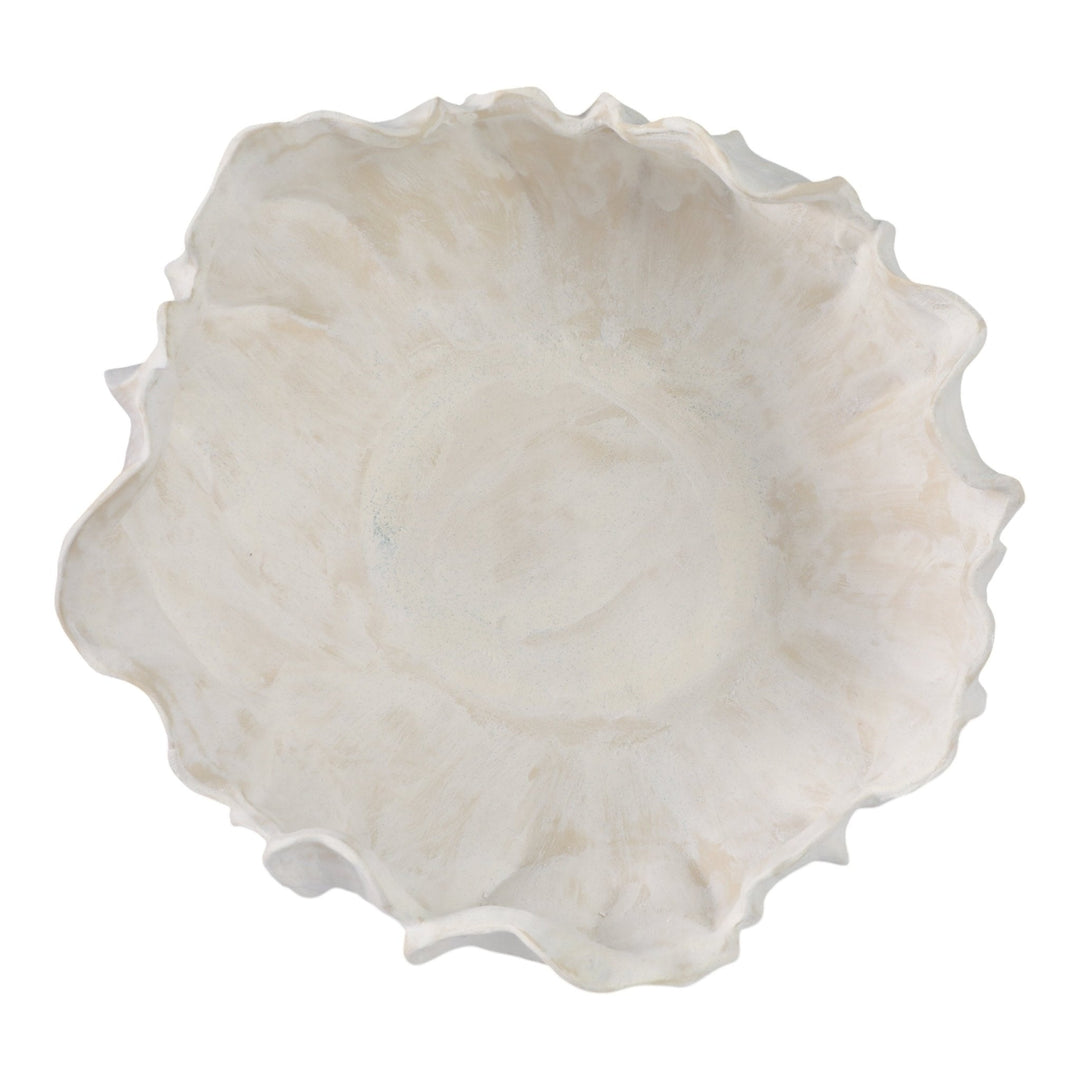 14" SPADENA SHORT PORCELAIN BOWL, IVORY