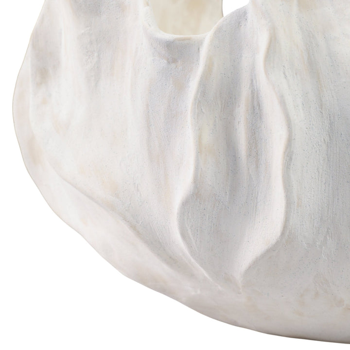 14" SPADENA SHORT PORCELAIN BOWL, IVORY