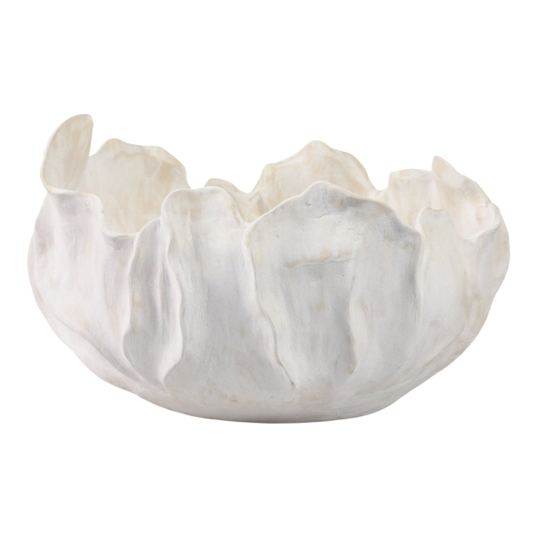 14" SPADENA SHORT PORCELAIN BOWL, IVORY