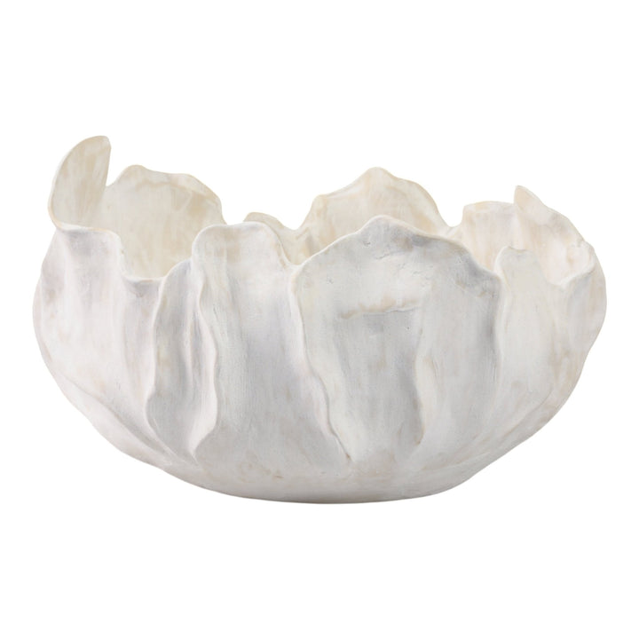 14" SPADENA SHORT PORCELAIN BOWL, IVORY