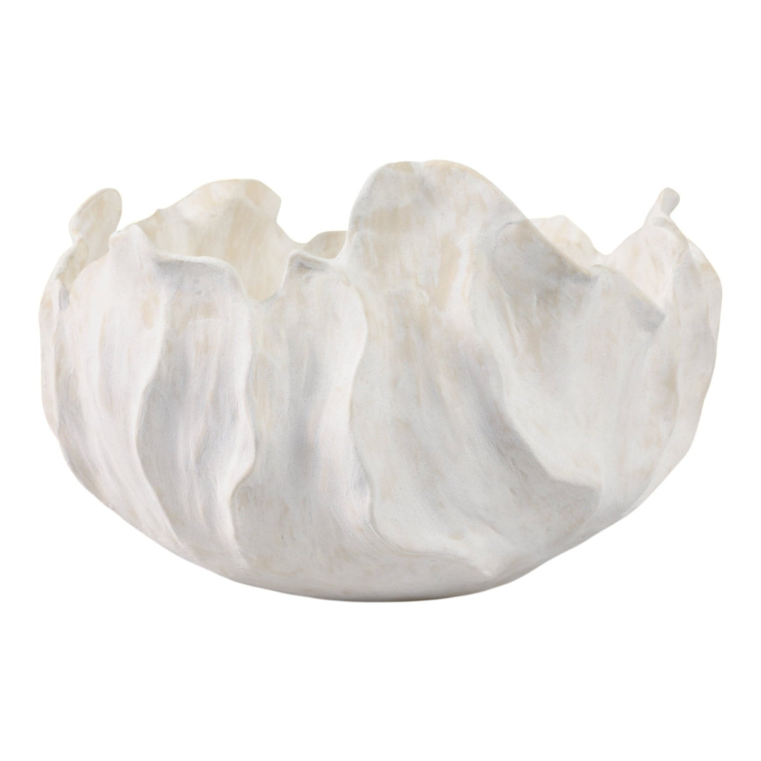 14" SPADENA SHORT PORCELAIN BOWL, IVORY