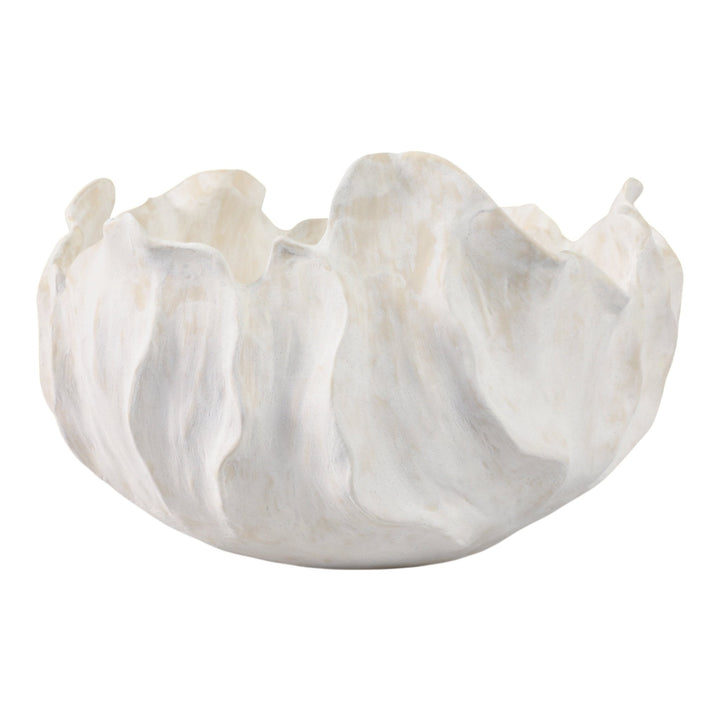 14" SPADENA SHORT PORCELAIN BOWL, IVORY